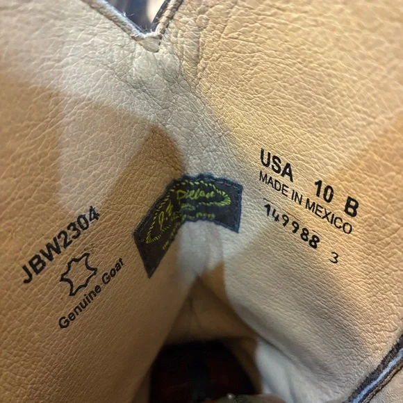 JB Dillon Brown Leather Western Boots - Picture 6 of 7